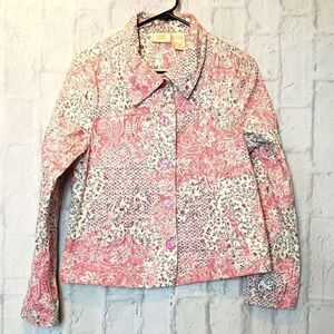 BAXTER & WELLS Pink Floral Patchwork Jacket Blazer Small